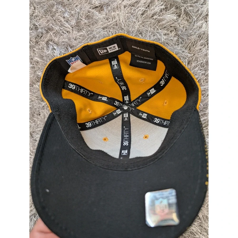 New Era Pittsburgh Steelers 39THIRTY Youth Hat Yellow Black NFL‎ Cap